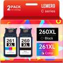 LEMERO 260XL and 261XL Ink Cartridges Relacement for Canon 260 and 261 Ink Cartridges, PG-260 XL/CL-261 XL for Canon TS6420a TS6400 TR7020a TR7020 TS5320 Printer Ink (1 Black, 1 Tri-Color)