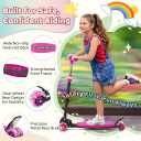 Kick Scooters for Kids 5-7 8-12,Lean to Steer,Three Wheeled Light Up,28"-32" Adjustable Handlebar,Widen Anti-Slip Deck,Floor Push Scooter for Boys Girls Ages 6-12 3-4 Old,Foldable for Travel