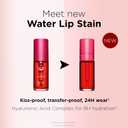 Clarins Water Lip Stain | Buildable Matte Finish | Kiss Proof, Transfer-Proof, Lightweight and Long Lasting | Contains Hyaluronic Acid | 0.2 Fluid Ounces