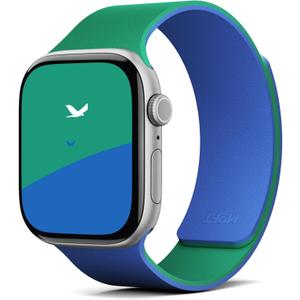 MOFT Snap Duo Watch Bands Compatible with Apple Watch, Quick Magnetic Wear, Duo-Color Design & Soft Silicone, iWatch Bands for Ultra 3/2/1, Series 11/10/9/8/7/SE/6/5/4/3/2/1, 38/40/41/42/44/45/46/49mm (Roam Green x Beyond Blue)
