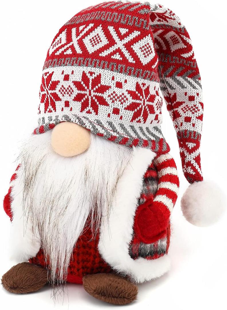 OIMIMY Gnome Christmas Decorations Ornaments Santa Swedish Nordic Tomte Elf Stuffed Dwarf Thanksgiving Valentines Birthday Christmas Gnomes Plush Decor for Home Tiered Tray Tabletop