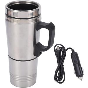 LIZEALUCKY Car Electric Kettle 350ML 150ML Stainless Steel Car Plug Electric Kettle Coffee Tea Hot Bottle Water Heating Kettle Travel Heating Cup Portable Water Heater 12V