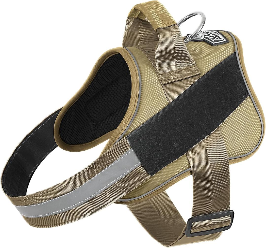 Bolux Dog Harness, No-Pull Reflective Dog Vest, Breathable Adjustable Pet Harness with Handle for Outdoor Walking - No More Pulling, Tugging or Choking (Small (Pack of 1), TacticalYellow)