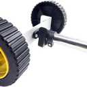 Support Wheel Attachment for String Grass Trimmer Weed Wacker/Weed Eater4.9" x 14.2" Yellow Auxiliary Wheel Angle & Height Adjustable Fit 1.02"(26mm) Rod/Pole/Shaft