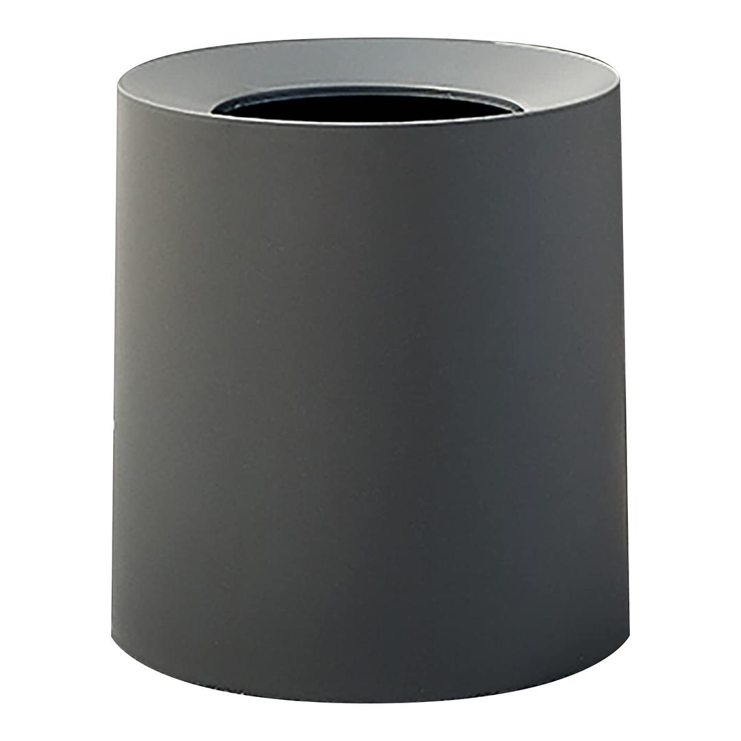 Modern Round Waste Basket - 2.1Gal/7.9L Open Top Trash Bin - Gray Garbage Can with Removable Plastic Bin Liner - Touchless Bathroom Garbage Can or Trash Can for Kitchen - Minimalist Office Trash Can