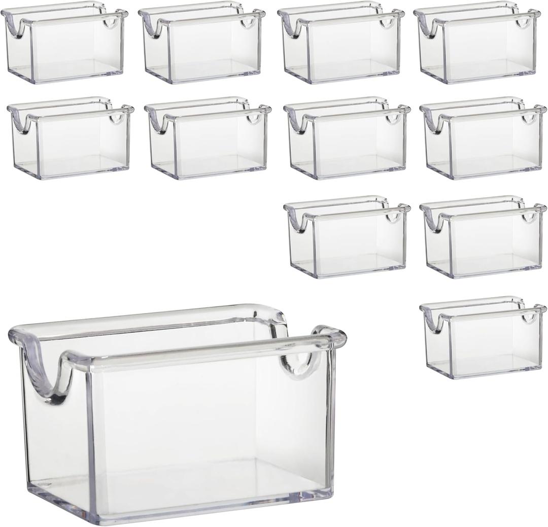New Star Foodservice 28447 Plastic Sugar Packet Holder, Clear, Set of 12