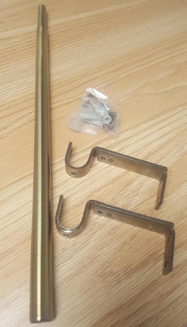 Skotz, 14" to 28" Curtain Rod Without Finials - Color: Antique Brass Skotz, 14" to 28" Curtain Rod Without Finials - Color: Antique Brass