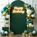 6FT Hunter Green Arch Cover - Polyester Fitted Wedding Arch Stand Covers Round Top Chiara Arch Backdrop Cover for Birthday Party Banquet Photo Background Decoration