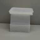 Citylife 7.8 QT 6 Pack Small Storage Bins Plastic Storage Container Stackable Box with Lids for Organizing, Clear White