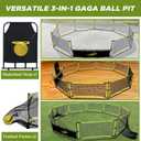 Gaga Ball Pit Portable: 15FT 3in1 Gaga Pit with Basketball Hoop and Soccer Goals - Play System for Kids 4 to 12 Years Old Indoor Outdoor for Backyard School Camp Activities, 180 inches x 180 inches x 23 inches