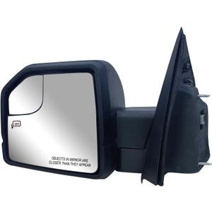 Replacement Driver Left Side Door Mirror Textured Back Cover Power and Heated with Siginal Light for Ford F-150 fit year 2015 2016 2017 2018 2019 2020 (Driver (LH) Side)