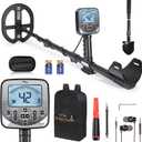 Metal Detector for Adults Waterproof DD Coil Up to 16 Inch Depth with 5 Detection Modes and Pinpoint for Coins Jewelry Beach and River