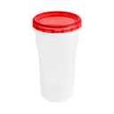 [48 Oz - Red - Large Deli Food Storage Screw And Seal Containers 48 Oz Stackable Reusable Mirowave Dishwasher Safe Quality Plastic Twist Cap Canisters