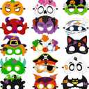 30PCS Halloween Crafts in Bulk - Felt Face Masks DIY Arts Kit, Hallowmas Party Favors Classroom Activities Supplies