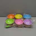 Ice Cream Bowls 6 Pack Plastic Cartoon Ice Cream Cups and Spoons Set - Reusable Cute Candy Color Dessert Yogurt Bowl for Party Favors Birthday Decorations Summer Holiday Supplies