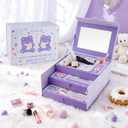 Glam Code Girls Makeup Gift Set for Teens, Happy Birthday Box, Makeup Kit for Teenager Girls, Birthday Surprise 24 Pcs Mystery Makeup Box with Mirror #Purple