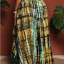 Women's Plus Size High Waisted Palazzo Pants Boho Wide Leg Smocked Vacation Baggy Trousers (XL)