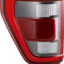 AutoZest LED Black Tail Lights Assembly w/Blind Spot (Module NOT Included) Compatible With Ford F150 F-150 2021 2022 2023 Pickup Taillight Rear Brake Lamp Left Driver Side ML3Z13405D(LH Black LED)