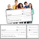 Dianelhall 2 Pcs Big Checks for Presentations 30 x 16'' Giant Large Big Blank Fake Check for Graduation Presentations Donation Awards Fundraisers Charity(Minimalist)