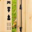 24" Heavy Duty Cane Bolt Gate Drop Rod Hardware Ground Latch for Wood PVC Vinyl Metal Fences Gates, Double Doors, Black Solid Steel -1 Pack