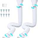 2 Pack downspout extension, White Gutter Downspout Extensions from 20-68 Inches, gutter extensiondownspout diverterwith Mounting Screws for Down spout Drain Extension.