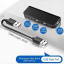 Car Accessories 4-in-1 Car USB Hub Equipped with a Data Interface and Multiple Type-C/USB-A Fast Charging interfacesUSB Hub for iPhone,iPad,Samsung Galaxy,USB Flash DriveAndroidBlack