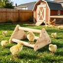 2 x Wooden Chick Perch Stand, Pine Chicks Roosting Bar, Jungle Gym Perch Toys for Chicken Coop & Brooder, Bird Perch for Baby Chicks & Parrots (Small)
