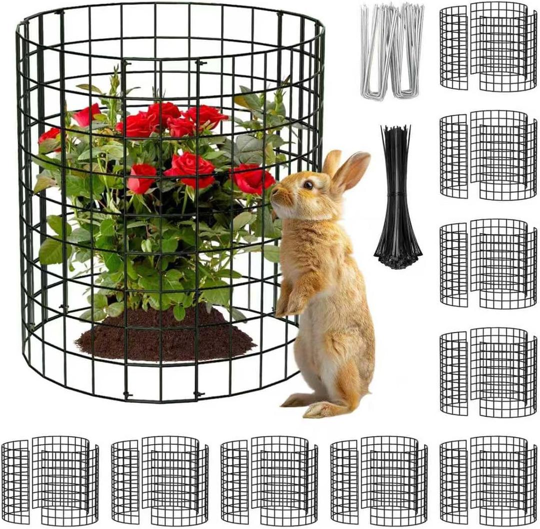 10 Packs Round Plant Protector from Animals,Metal Wire Mesh Garden Plant Cages for Outdoor Gardening Supplies, Garden Protection Rabbits Chickens Ducks for Vegetables, Flowers, Shrubs (12'' x 12'')