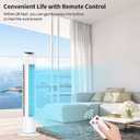 Uthfy Oscillating Tower Fan for Bedroom, Portable Standing Fan with Remote, 3 Modes 3 Speeds, 7.5H Timer, 120° Quiet Cooling for Living room, Office, White