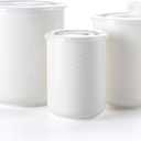 Adewnest Food Storage Containers with Airtight Lids: Ceramic Canister Sets for Kitchen Countertop - Porcelain Jar for Coffee Tea Flour Sugar Rice Cookies Candy - White (23+42+75 oz)