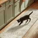 Washable Kitchen Rug Runners for Hallways: 2'6"x8' Bedroom Runner Rug Non Slip Low-Pile Stain Resistant Soft Carpet Runner for Indoor Entryway Hallways Kitchen Laundry Room Beside Farmhouse (Beige and Brown)