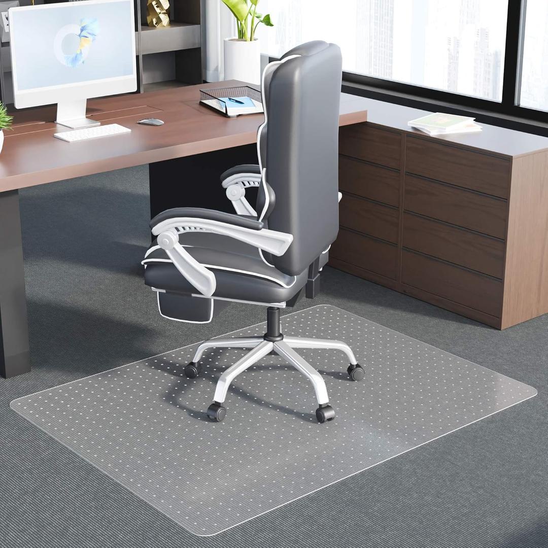 Office Chair Mat for Low Pile Carpet, Clear Desk Chair Mat for Carpeted Floors, Sturdy Office Chair Floor Mat 58"x44"