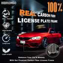 Real Carbon Fiber License Plate Frame 100% Pure Carbon Fiber Frame Black License Plate Holder Cover Universal Car Tag Frame for Men/Women Gift - 1 Pack 4 Hole