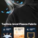 TACVASEN Mens Fleece Jacket Tactical Hoodie Military Winter Warm Full Zip (Black, XXL)