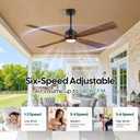 42 Inch Rustic Farmhouse Ceiling Fan with Light, Smart App Alexa Remote Control, 4 Solid Wood Blades, High CFM Quiet Reversible DC Motor, Damp Rated for Indoor Bedroom & Covered Outdoor Patio Porch