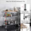 VEVOR Kitchen Utility Cart, 3-Tier Rolling Kitchen Cart with Wood Tabletop and Handle Bar, 661 lbs Capacity Heavy Duty Adjustable Wire Storage Rack, Steel Service Trolley on Wheels, 30 x 18 x 36 in