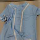 Kids Baseball Jersey Boys Button Down Shirt Short Sleeve Hip Hop Personalized Sports Uniforms for Girls (4T, Light blue)