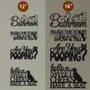 Funny Bathroom Metal Decorative Signs, Black Silhouette Humor Toilet Decor Quotes, Rustic Farmhouse Home Cute Wall Art, Unique Housewarming Gift (Are You Pooping, 12")