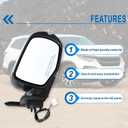 Right Passenger Side Mirror Compatible With 2016 2017 2018 2019 2020 2021 2022 Honda Pilot With Manual Folding Power Glass Turn Signal Light Heated White Replace#76200TG7A81ZD (6Pins)