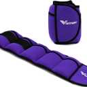 Vivitory Adjustable Ankle Weights for Women & Men, Leg Weights 2 to 10 Lbs, Arm Weights, Ankle Wrist Weights Set for Strength Training, Jogging, Gymnastics, Aerobics, Physical Therapy (Purple)