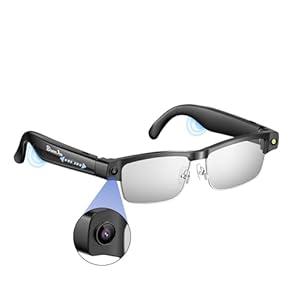 Camera Glasses, Smart Glasses with Camera and Bluetooth for Men/ Women 8MP 4K HD Video Recording Anti-Shake 32G Support Chart GPT, WiFi, AI Voice Assistant, Translate, Music