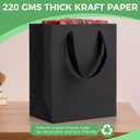 MOXARYSU Black Gift Bags With Handles: 8x5x10 Inch 5pcs Black Paper Bags Medium Bulk For Party Shopping Birthday Wedding (M-5)