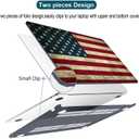 Compatible with MacBook Air 15 inch Case 2023 2024 Release M3 A3114 A2941 M2 Chip Durable Plastic Shell Case with Keyboard Cover & Mac OS Keyboard Sticker (USA Flag)