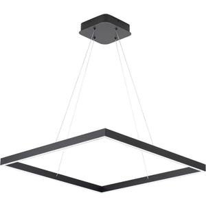 Black Modern Square Chandelier, Square Ceiling Light Fixture, Contemporary Chandelier Pendant Light for Kitchen Island, Dining Room, Bedroom, 1-Light 23.6"