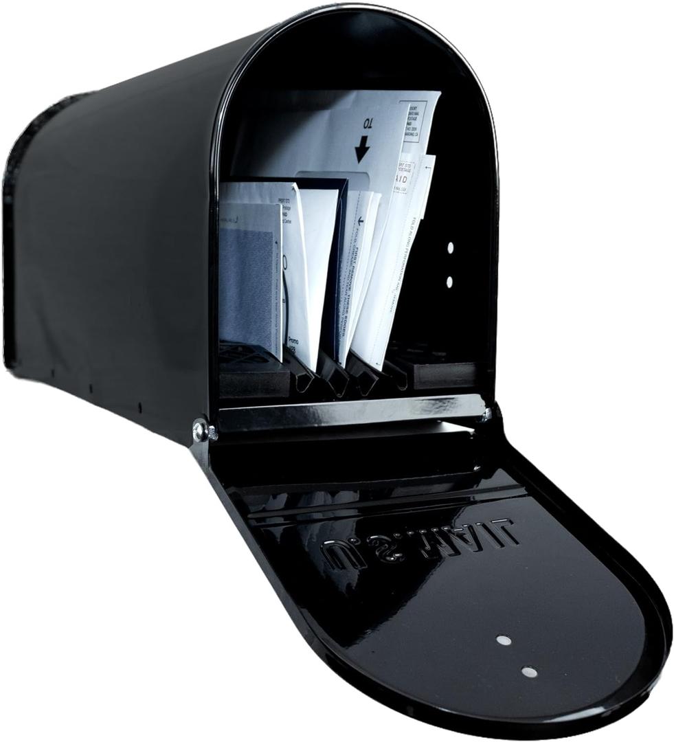 Dry Mailbox  Outdoor Metal Mailbox with Mailbox Insert to Keep Mail Dry | Weatherproof Mailbox for Outside for Secure Deliveries | Standard Outside Mailboxes | US Postal Service Approved - Black