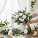 120 Pcs 6 Kinds Mixed Eucalyptus Leaves Stems Bulk Artificial Silver Dollar Leaves Picks Dried Eucalyptus Bundle Faux Spray for Wedding Vase Bouquet Decor (Eucalyptus Leaves Stems-120)