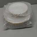 Lullaby 60PCS Pearl White Scalloped Plastic Plates with Gold Rim, Disposable Elegant Plates Include 30pcs Dinner Plate 10.25", 30pcs Dessert Plate 7.5", Perfect for Daily Use, Wedding and Party