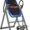 INNOVA HEALTH AND FITNESS ITM4800 Advanced Heat and Massage Inversion Table, Black/ Blue / Gray
