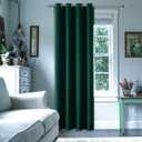 ChrisDowa Grommet Blackout Curtains for Bedroom - Thermal Insulated Room Darkening Curtains for Living Room (1 Panel Set, Forest Green,52W x 95L)