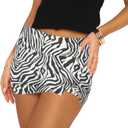 Zebra Skirt for Women Casual Y2k Skorts Mid-Waisted Front Split Pencil Bodycon Skirts with Shorts Underneath M, Zebra